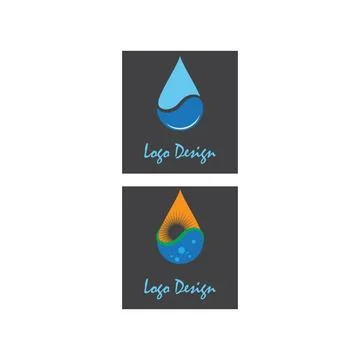 Water drop Logo Template vector illustration design Illustrazione stock