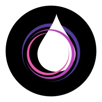 Water drop logo vector illustration design in circle Stock Illustration