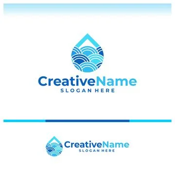 Water drop logo vector template. Creative Water logo design concepts 库存插图