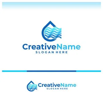 Water drop logo vector template. Creative Water logo design concepts 库存插图