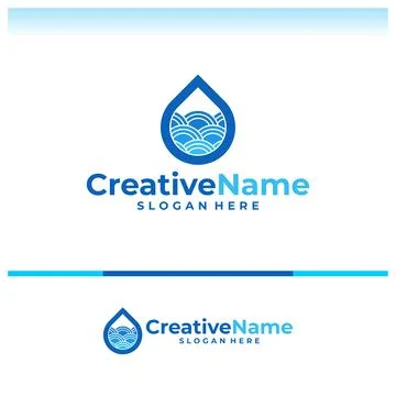 Water drop logo vector template. Creative Water logo design concepts Stock Illustration