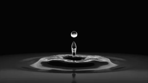 Water drop making splash on black background, ultra slow motion Stock Footage 87231172