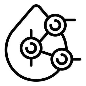 Water drop microplastics pollution icon outline vector. Plastic ocean Stock Illustration