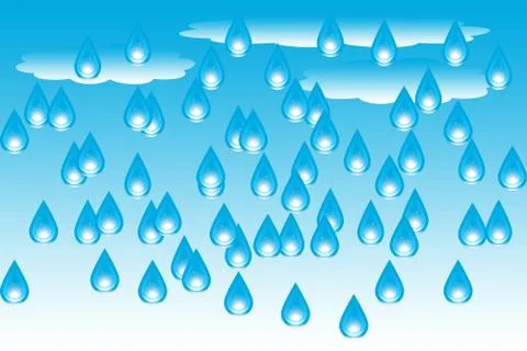 Water drop with a monsoon cloud on a blue background with written SAVE WATER. イラスト素材