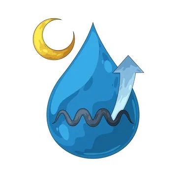 Water Drop With Moon illustration Stock Illustration