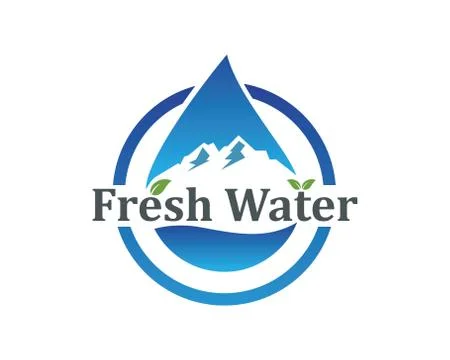 Water drop with mountain icon  Logo vector illustration for water business Stock Illustration