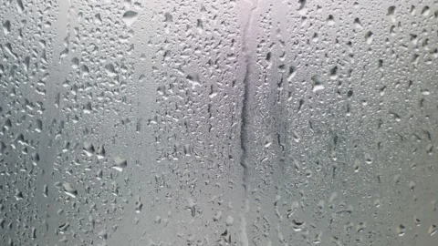 Water drop or Rain drop on glass, Water droplets on frosted glass walls or trans 스톡 동영상 176245040