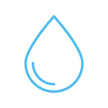 Water drop outline vector icon on white background Stock Illustration