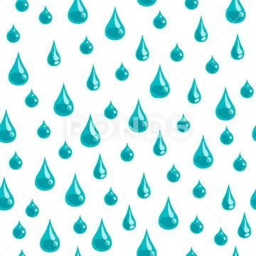 Water drop pattern. Seamless print with raindrop clear tear drip