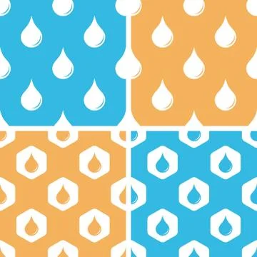 Water drop pattern set, colored Illustrazione stock