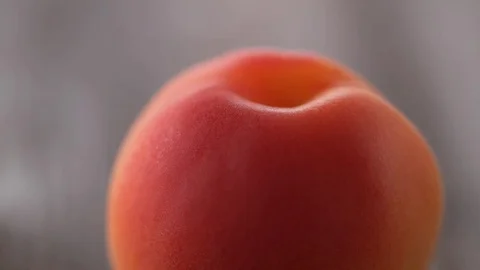 Water drop on a peach. Slow Motion. Stock Footage 84926921