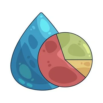 Water Drop With Pie Chart illustration Stock Illustration
