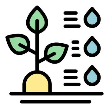 Water drop plant sensor icon vector flat Stock Illustration
