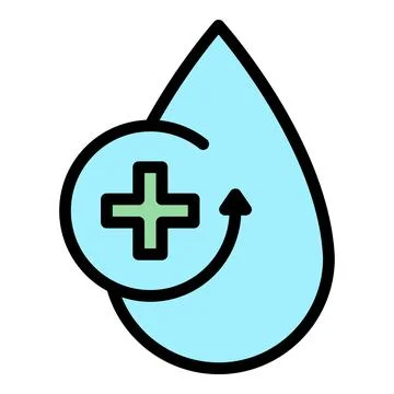 Water drop plus icon vector flat Stock Illustration