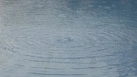 Water Drop on a Pool Stock Footage 238996602