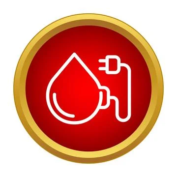 Water drop powering electrical plug icon Иллюстрация