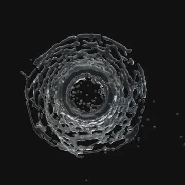 Water drop radial 3d Stock Illustration