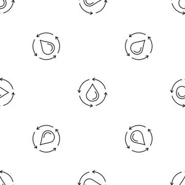 Water drop recycling pattern seamless vector Illustrazione stock