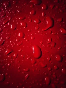 Water Drop on Red Background Stock Photos