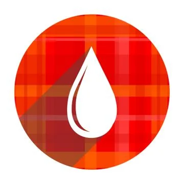 Water drop red flat icon isolated. Illustrazione stock