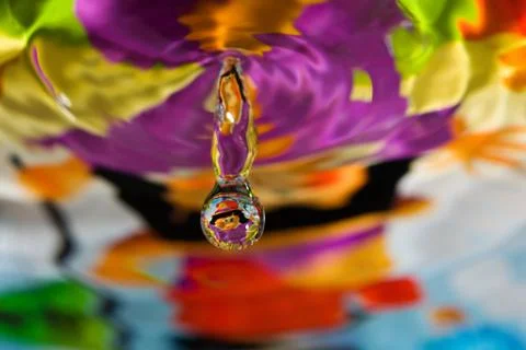 Water drop reflections. Stock Photos