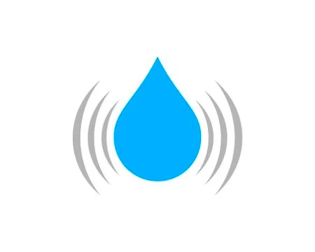 Water drop with ringing symbol Stock Illustration
