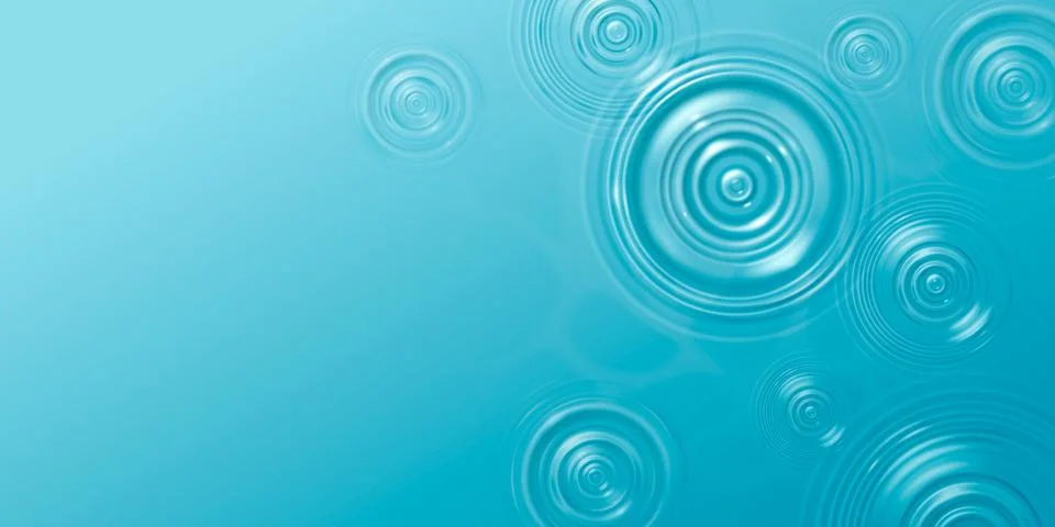 Water drop ripple effect on blue surface Stockillustratie