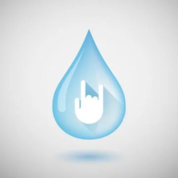 Water drop with a rock hand Stock Illustration