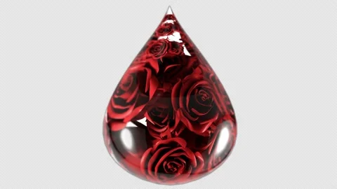 Water drop rose Transparent Background Video stock 140211078