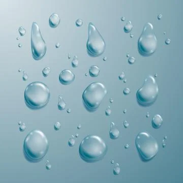 Water drop set. Transparency template drops. Vector illustration Stock Illustration