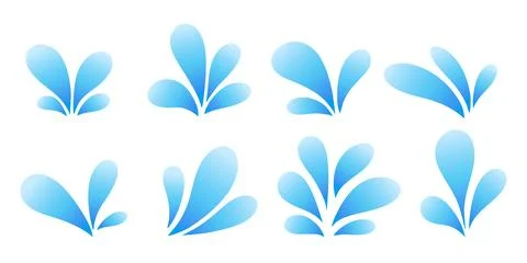 Water drop shape, blue silhouette Stock Illustration