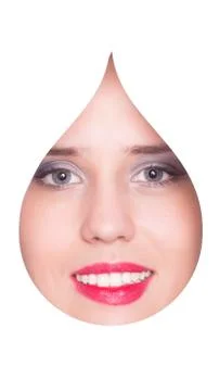 Water drop shape portrait. Stock Photos