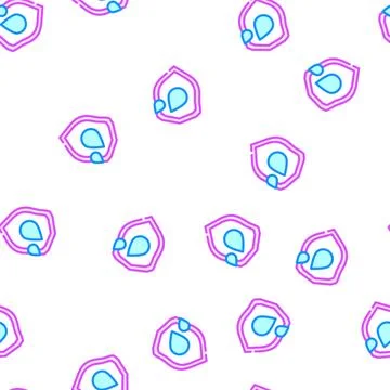 Water drop on shield vector seamless pattern Stock Illustration