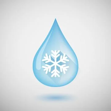 Water drop with a snow flake Stock Illustration