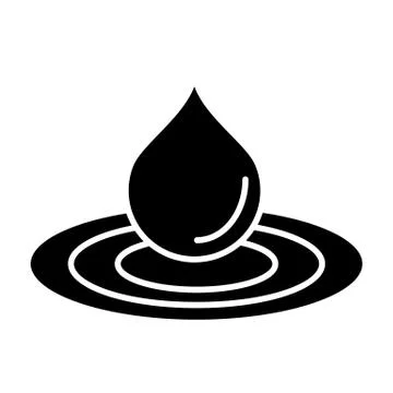 Water drop solid icon. Droplet vector illustration isolated on white. Drop in イラスト素材