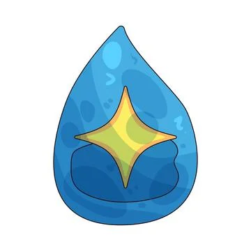 Water drop with sparkle illustration Ilustração Stock