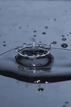 Water drop splash in crown shape 写真素材