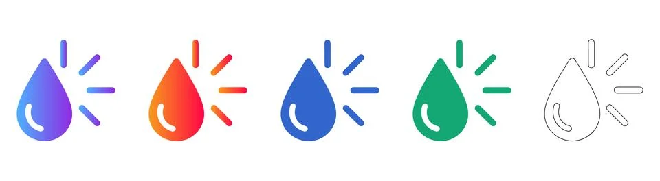 Water Drop Splash Icon Set Stock Illustration