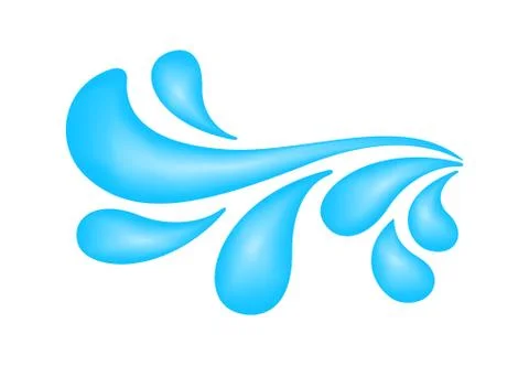 Water drop splash isolated on white background, splash of water for element l Ilustración de archivo