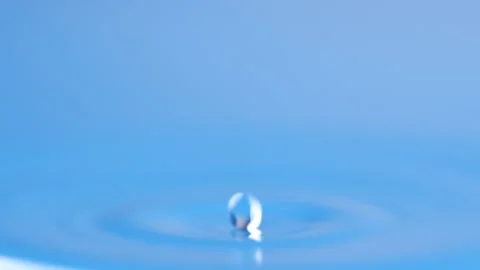 Water drop splash with ripple and round of water falling in glass 스톡 동영상 161099601