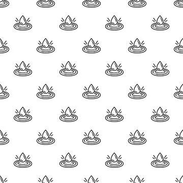 Water drop splash ripple pattern line art Illustrazione stock