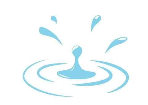 Water drop splash vector background in simple flat style isolated on white Stock Illustration