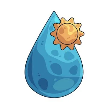 Water Drop With Sun illustration 스톡 일러스트
