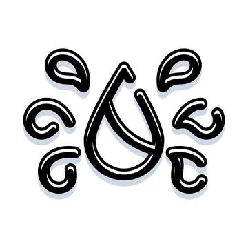 Water drop symbol creating abstract liquid splash emblem Stock Illustration