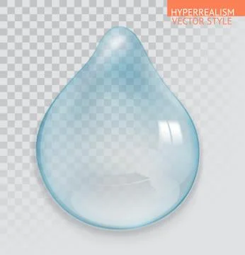 Water drop with transparency. Hyperrealism vector style Stock Illustration
