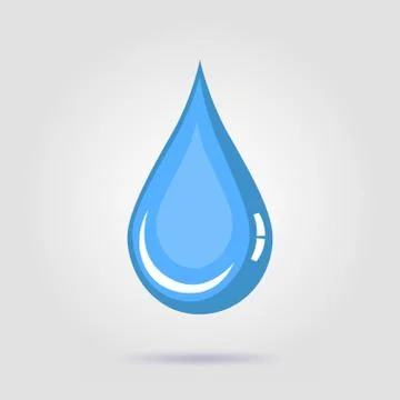 Water drop vector icon with soft shadow Stock Illustration