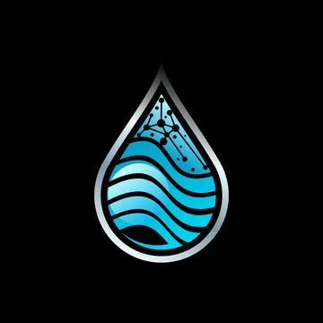 Water drop wave pattern with dot tech developer nature energy business liquid Stock Illustration
