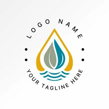 Water drop waves leaf four elements environment to energy ecology life nature Stock Illustration