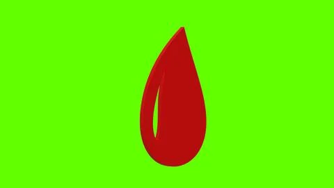 Water drop wet red set icon 3d illustration rotation Stock Illustration
