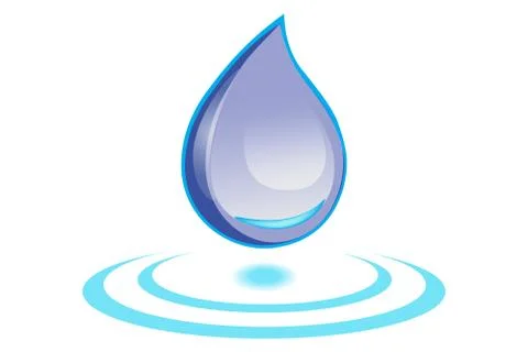 Water drop on white background. Stock Illustration
